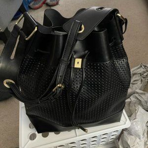 Vince Camuto Black Leather Bucket bag